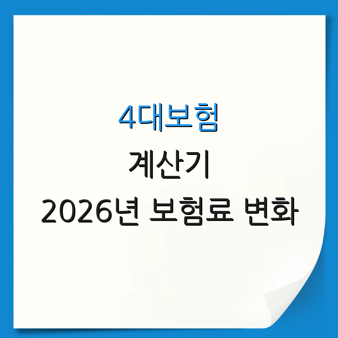 4대보험 계산기 2026년 보험료 변화 | 2026년 요율 업데이트 | 보험료 계산 방법