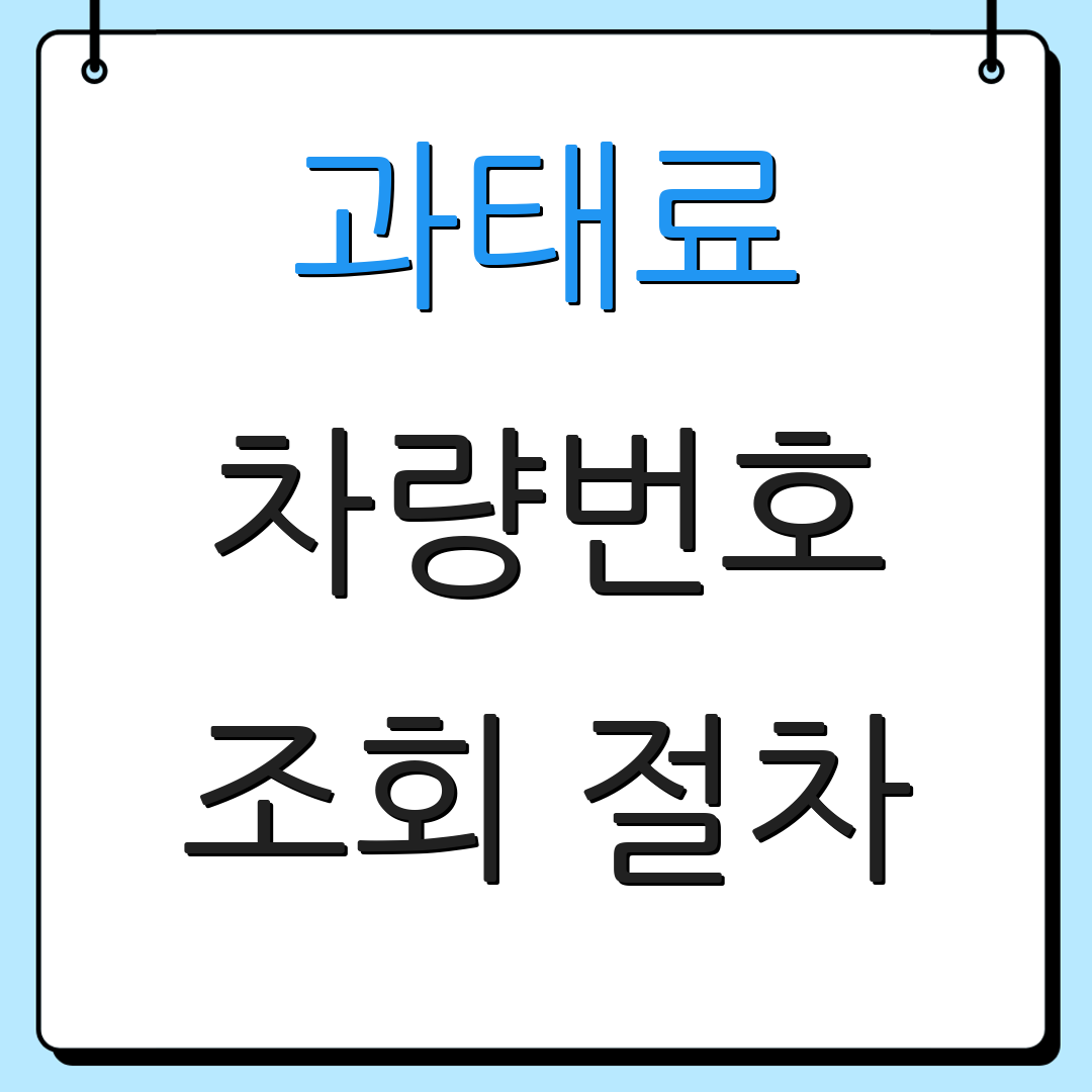 과태료 차량번호 조회 절차 | 확인 유의사항 | 추가 정보