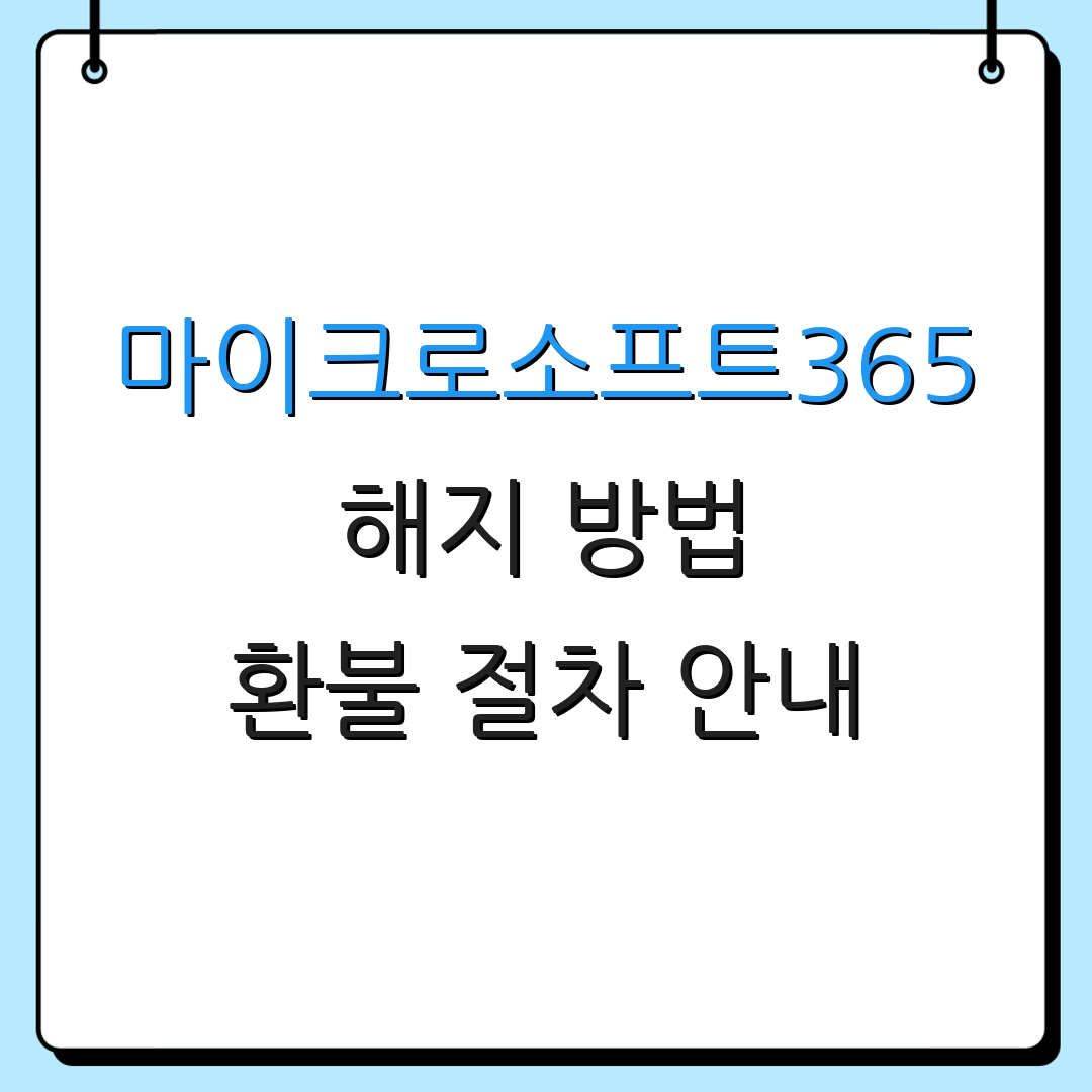 마이크로소프트365 해지 방법 환불 절차 안내 | 전화 상담 방법 | 서비스 활용 팁