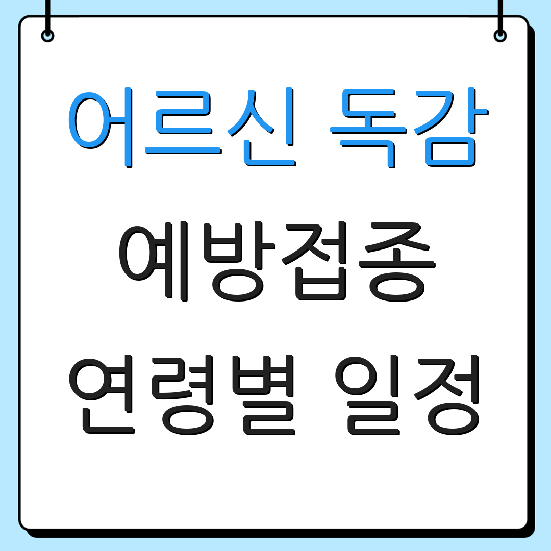 어르신 독감 예방접종 연령별 일정 | 준비 사항 안내 | 예방 접종 효과