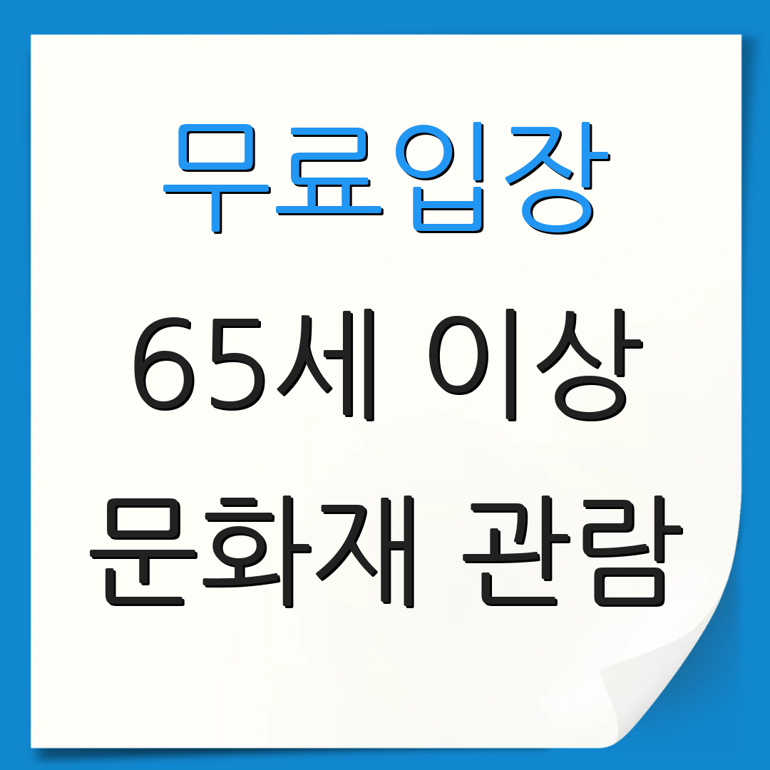 무료입장 65세 이상 문화재 관람 | 박물관 이용 안내 | 문화재 보호 정책